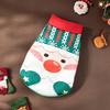 Christmas Old Man's face print Coat Pet Christmas Day Decoration hoodie Clothes Red and green classic style