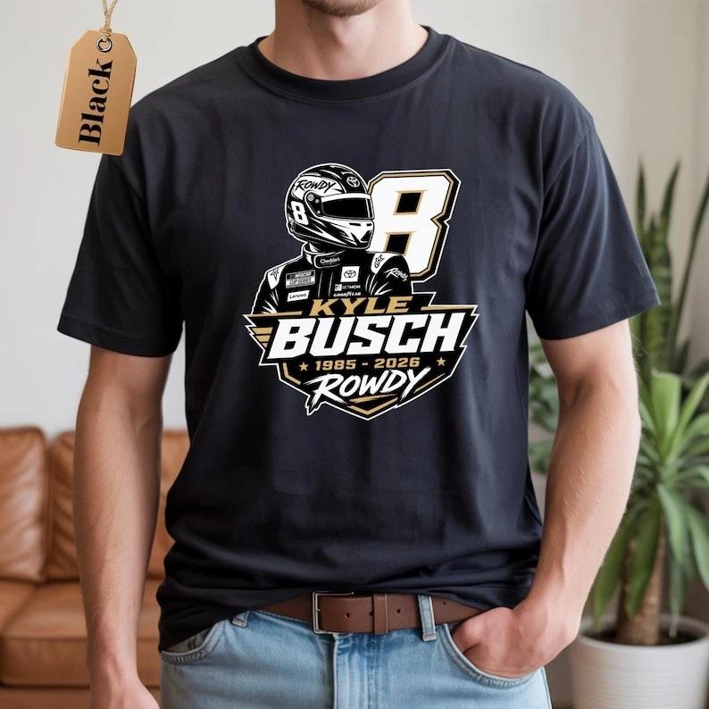 Kyle Busch RIP Rowdy Tribute T-Shirt NASCAR Racing Car Fan Graphic Tee XXL