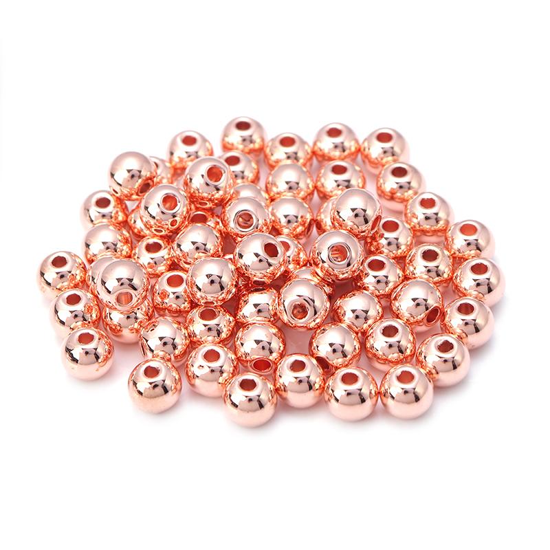 3 4 6 7 Mm 50-500pcs Gold Color CCB Ball Beads Round Loose Bead For Making DIY Bracelet Necklace Wedding Jewelry CLE