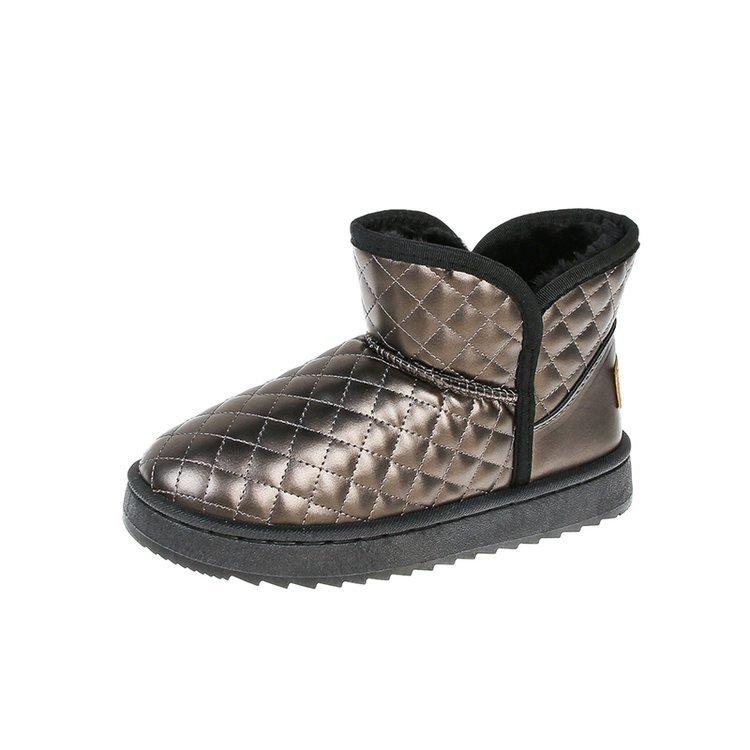 Women's Large Size Soft Sole Heightening Winter Warm Fur One Anti-slip Snow Boots Plush Lined Ankle Boots Outdoor Sports Cotton Boots