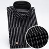 Camicia da Smoking da Uomo in Modal a Righe con Collo Windsor e Polsino alla Francese Include Gemelli, Abbigliamento Formale Professionale Elegante