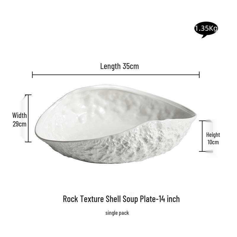 2025 Luxury Rock Texture Ceramic Plate for Steaming Fish or Soup