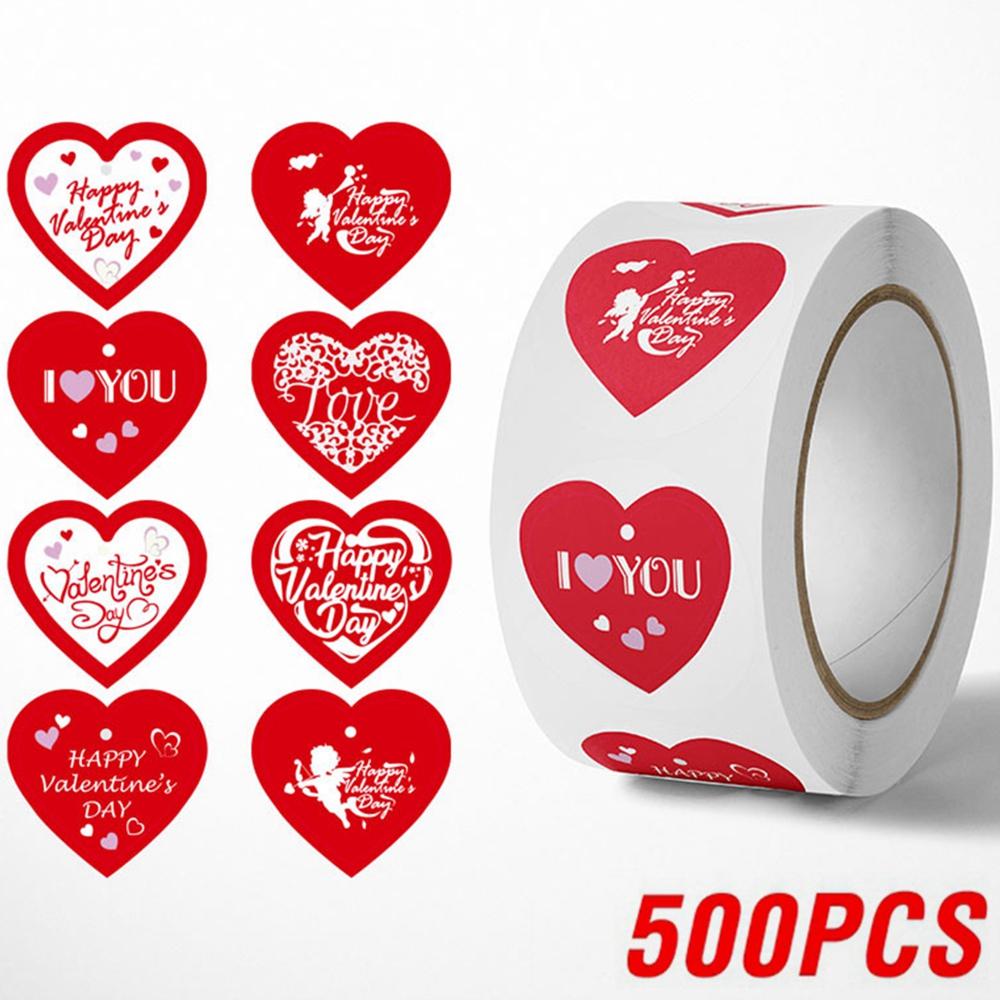 100-500Pcs Premium-Quality Red Superior-Grade Love Premium-Quality Stickers High-Standard Happy Top-Grade Valentine'S Superior-Grade Day Top-Grade