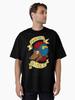 Biker Mice from Mars friendly biker with a helmet. wolf dog. Oversized T-Shirt