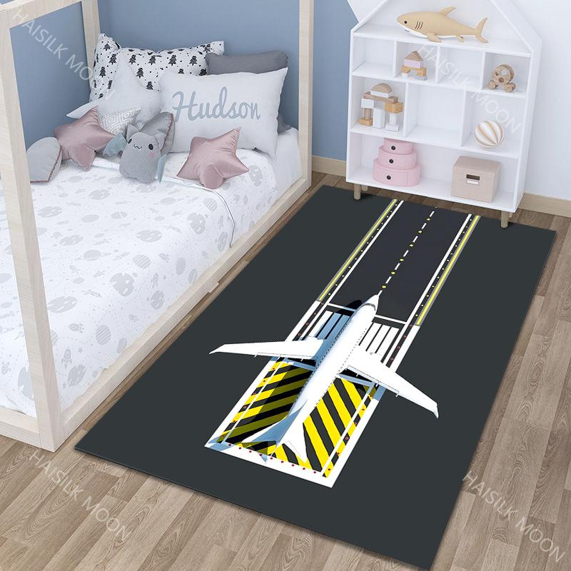 

6 Style Airport Runway Cartoon Pattern Carpet for Living Room Bedroom Sofa Home Decor Non-slip Floor Mat Large Size 40x60cm (16x24in)