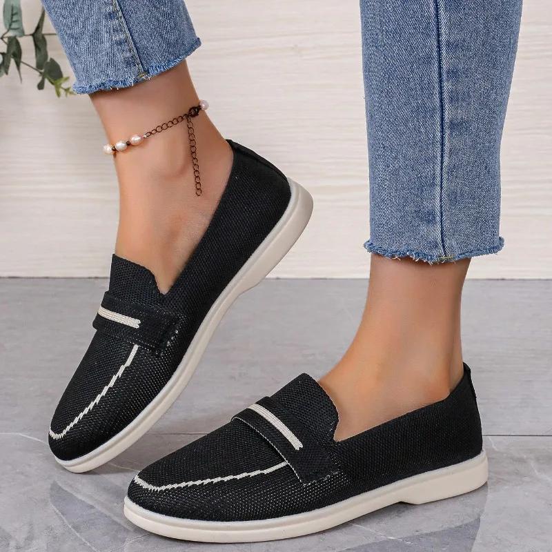 Fashion 2024 New Fashionable and Versatile Women's Loafers Casual Flat Shoes Women's Shoes Single Shoes Women's Walking Non-slip