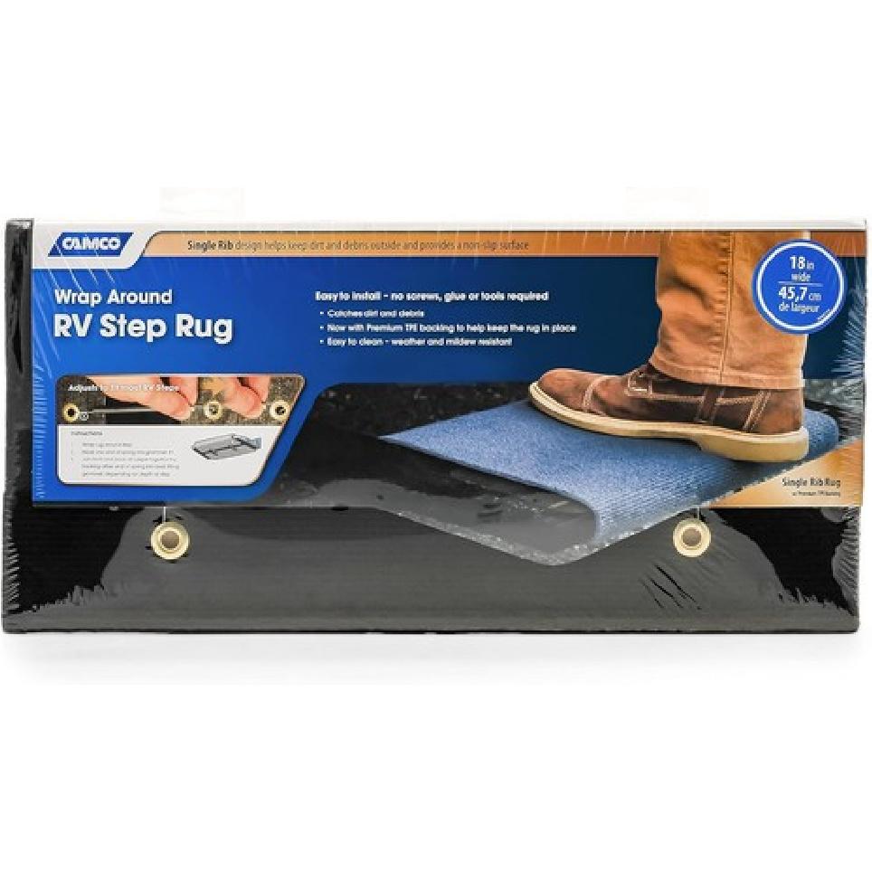 Wrap Around RV Step Rug | 17.5  x 18  | Black | 42904