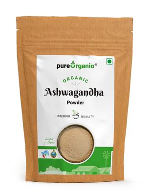 Pure Organio Organic Ashwagandha Powder NPOP Indian Organic Certified Withania Somnifera (100 Gm)
