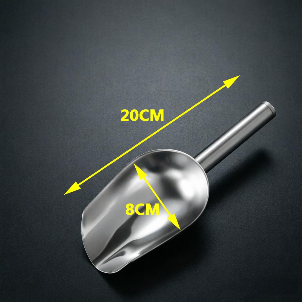 Stainless Steel Thickened Ice and Food Shovel for Tea and Milk Shops