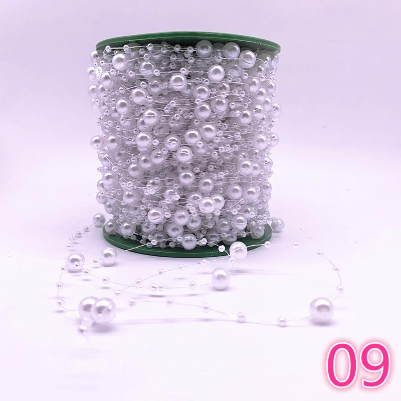 

5 Yards Fishing Line Artificial Pearls Flower Beads Chain Garland Flowers Wedding Party Decoration Diy Accessories