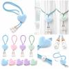 Plush Heart Curtain Holdback Rope Window Curtain Tie Cute Drapery Tieback Living Room
