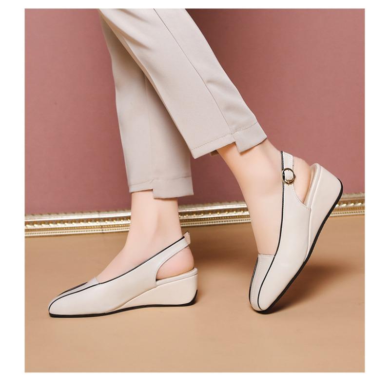 New Solid-color Soft-soled and Soft-top Wedge Heel Sandals for Women