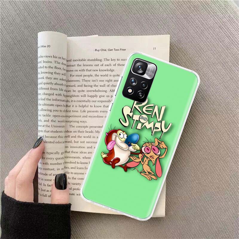 Anime Ren and S-stimpy Phone Case For Redmi Note 13 12 Pro Plus 14 15 Pro 5G 11 11T 11E 11S 10 Pro 10S 9 9S Cover Cell Clear TPU