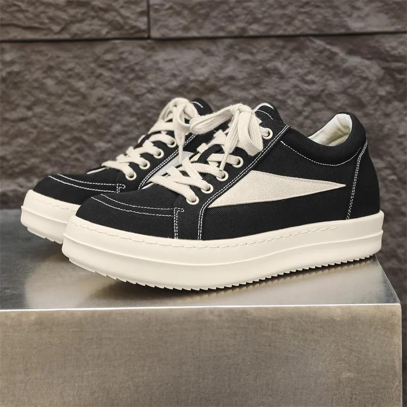 New Women Canvas Casual Platform Shoes Trend Thick-soled Flat Skate Cool Girl Chunky Sneaker