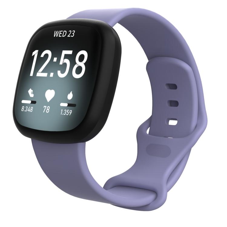 

For Fitbit Versa 3 / Sense Silicone Watch Band, Size: S(Purple) Size: S фіолетовий