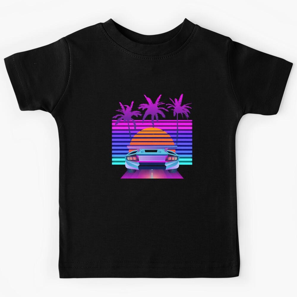 80s - 1980s Car - 80s Retro - 80s Fashion - Neon Aesthetic Kids T-Shirt 110