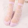 Women Sheer Mesh Glass Transparent Ankle Socks Lady Fashion Bowknot Knit Frill Trim Girls Spring Summer Short Socks