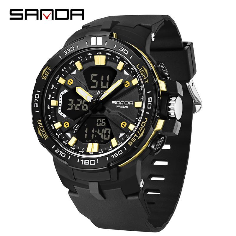 

SANDA Многофункциональные Водонепроницаемые Модные Электронные Часы-Будильник