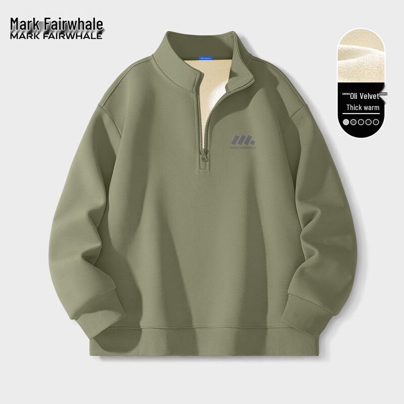 Mark Fairwhale Men's Half-Zip Fleece Stand-Collar Sweatshirt