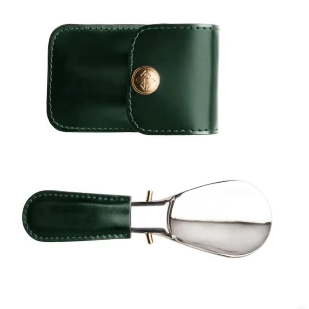 Leather Bag Elderly Person Folding Shoehorn PU Handle Portable Shoe Lifter Tool Travel