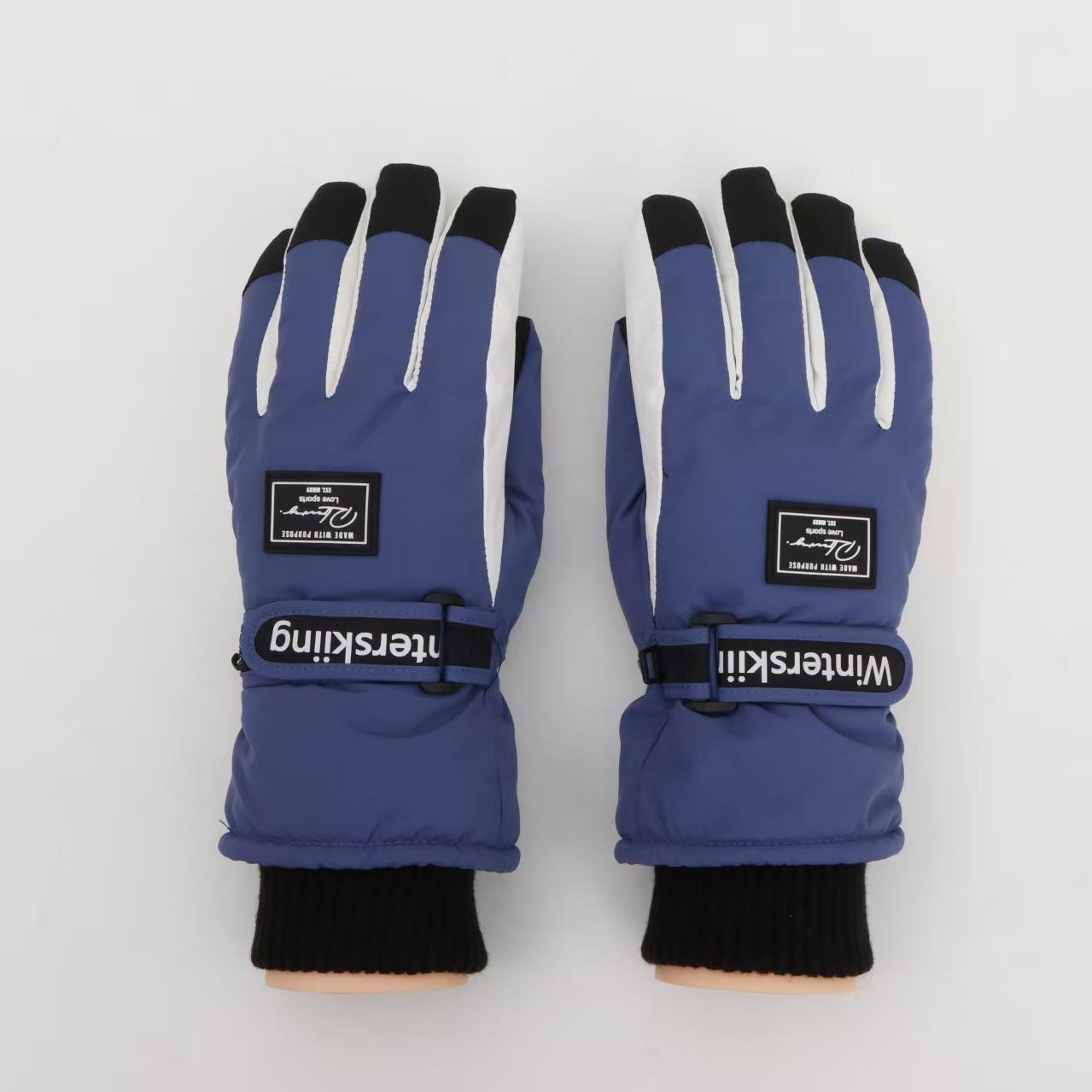Thick Velvet Waterproof Touchscreen Winter Gloves for Skiing & Motorcycling One Size
