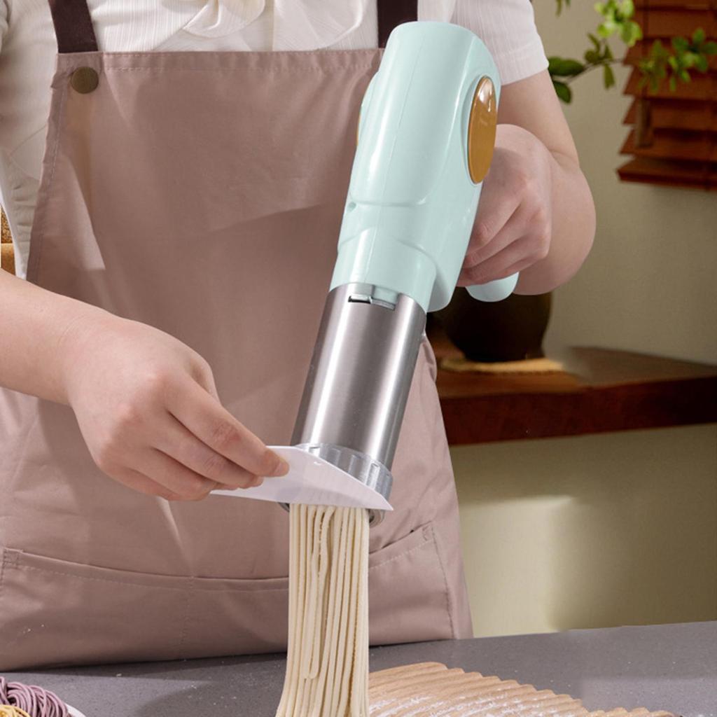 Electric Pasta Maker 5 Heads Noodle Press Machine for Lasagna Macaroni Ramen Blue