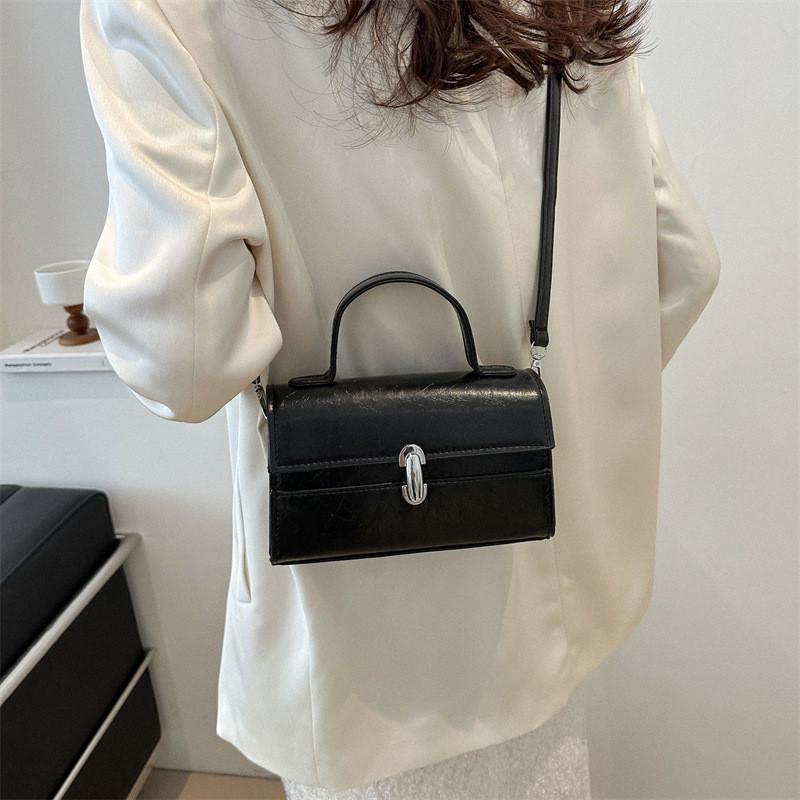 Chic Pu Leather Small Square Bag For Women 2024 Spring Fashion Trend Purse