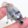 Natural Maligano Jasper, Spinel 925 Sterling Silver Jewelry Pendant 2.13" ZS-701