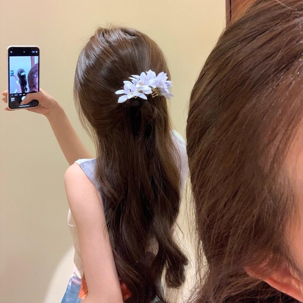 Sweet Large Flower Hair Stick Bohemian Fairy Chinese Style Side Clip Hairpin Simulation Flower Thai Hair Fork Bridesmaid