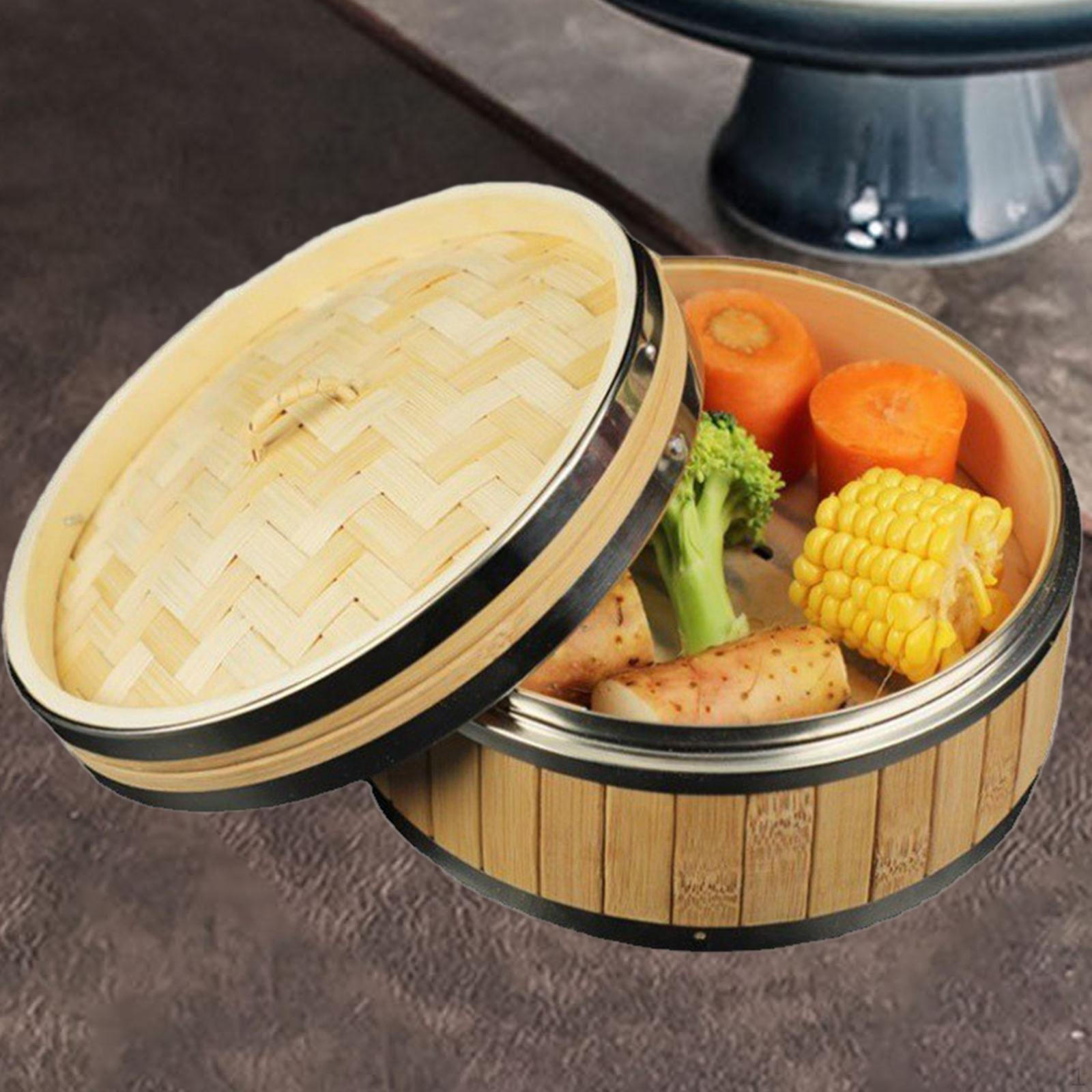 

Бамбуковая корзина для пароварки Булочка для готовки на пару Главная Сумма и еда для овощей Single Layer