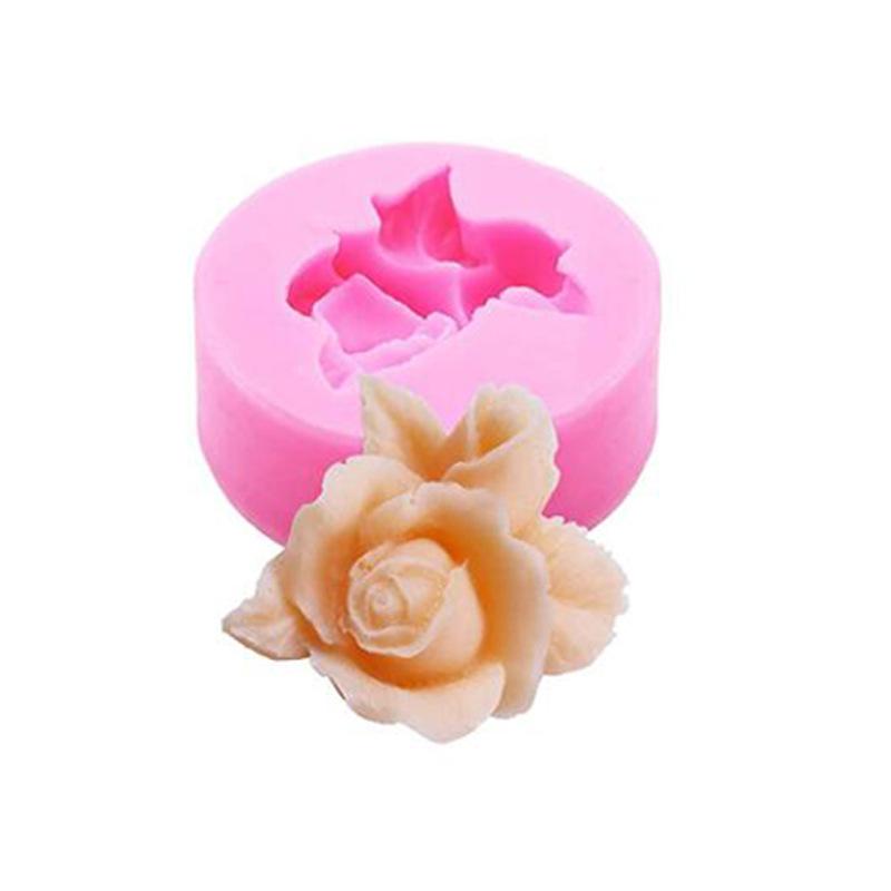 6pcs Creative Flower Rose Peony Rose Sugar Soft Clay Gypsum Cake Modeling Bean Paste Cake Silicone Mold Home Decoration Ornament