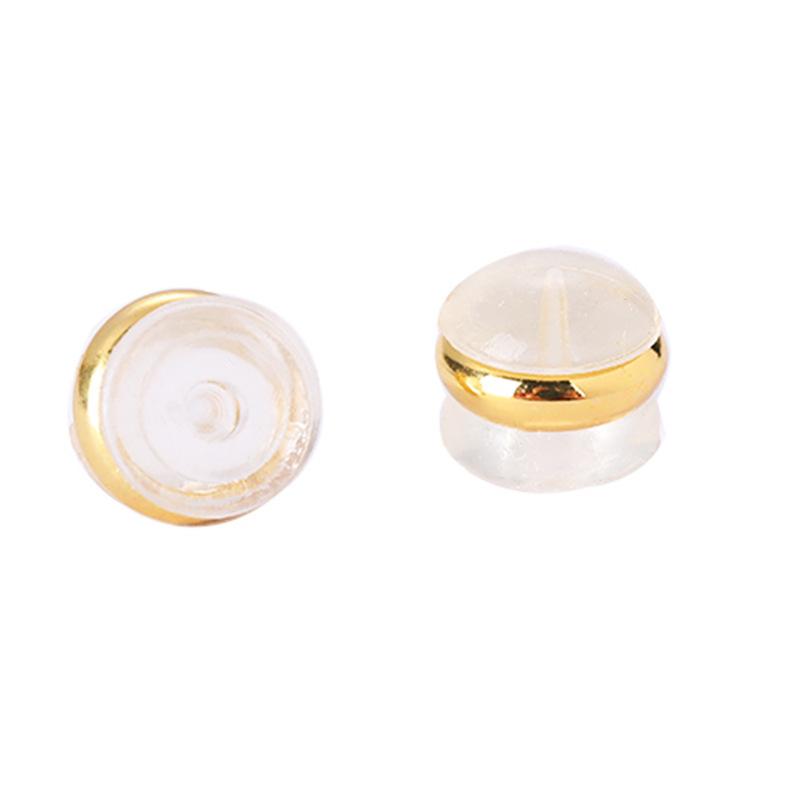 Transparente Kunststoff Ohr-Accessoires Anti-Fall Edelstahlring Ohrstecker Plugs Goldrand Hamburger Ohrstöpsel
