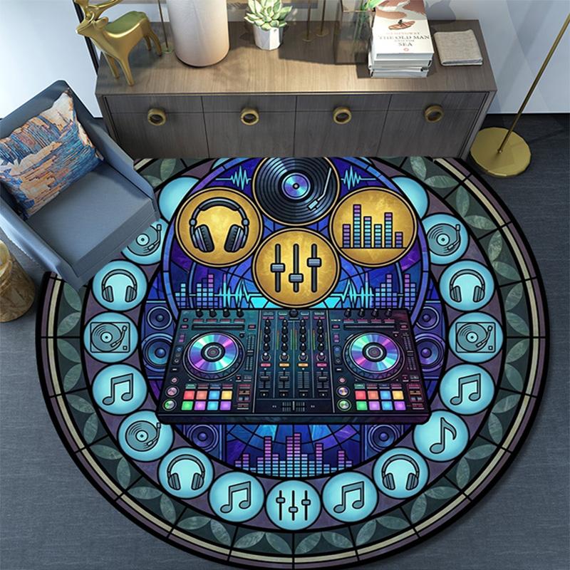 Musical Instruments Harmony Round Area Rug Under Office Chairs Bedroom Living Room Home Decor