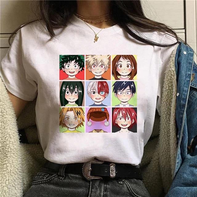 Manga Cute My Hero Academia Anime T Shirt Women Boku No Hero Academia T-shirt Bakugou Himiko Toga Tees Anime Deku Tshirt