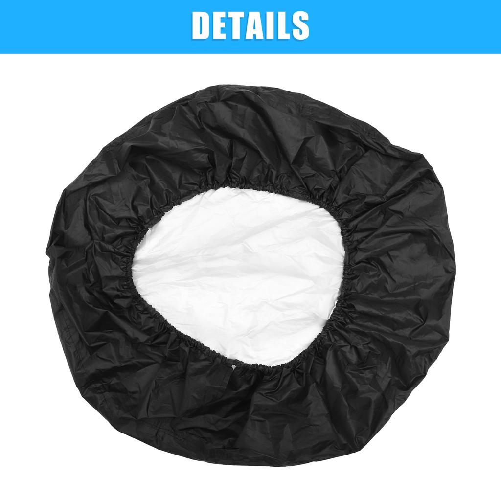 Uxcell Universal 190T Polyester Spare Tire Cover for Jeep Trailer RV SUV Truck Wheel Fit Overall Wheel Diameter 14-17 Inch Black Valve Stems 1