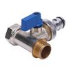 Robinet sferic cu sfert de tur Conector T Alamă Robinet de colț G12 DN15 Filet interior și exterior NPT