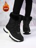 Winter Oversized Versatile High Top Cotton Shoes Thick Sole Waterproof Snow Boots Women's Plush and Warm Thickened Women's Shoes