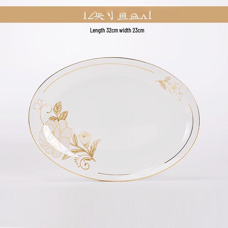 Lan Tuan Light Luxury Phoenix Bone China Tableware Set