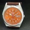 AUTOMATIC VINTAGE REFURBISHED SEIKO 5 6309A JAPAN MENS ORANGE WATCH a442583-1