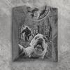 English Bulldog T-Shirt Funny Big Foot Running After Dog Shirt