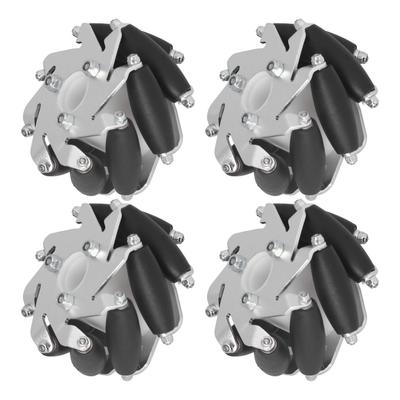4 stk 60mm Omni-retningshjul Aluminium Smart RC Robot Venstre Høyre DIY Hjulkomponenter med Gummirull