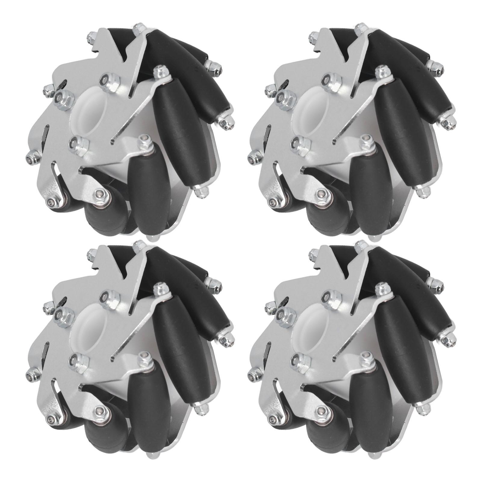 

4PCS 60mm Omni Directional Wheel Aluminium Smart RC Robot Left Right DIY Wheel Components with Rubber Roller