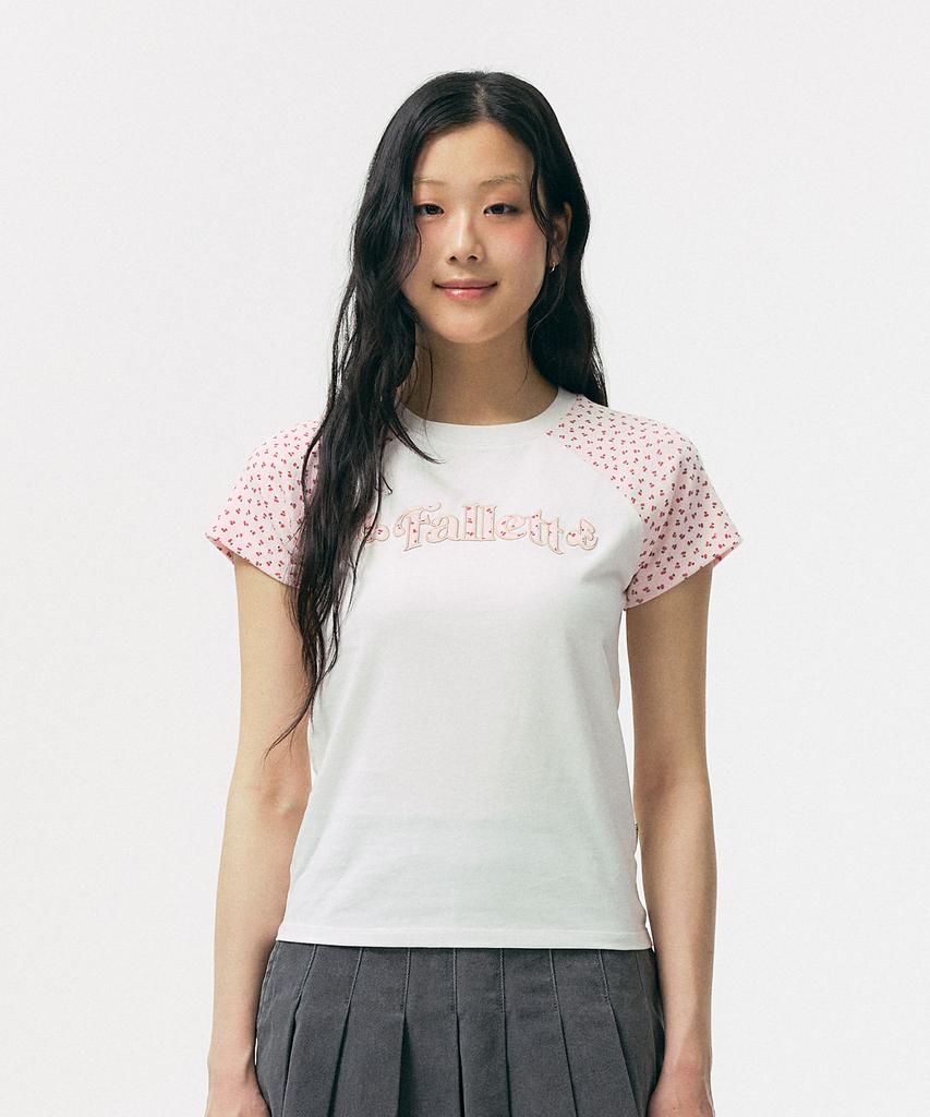 FALLETT Cherry Applique T-Shirt Pink