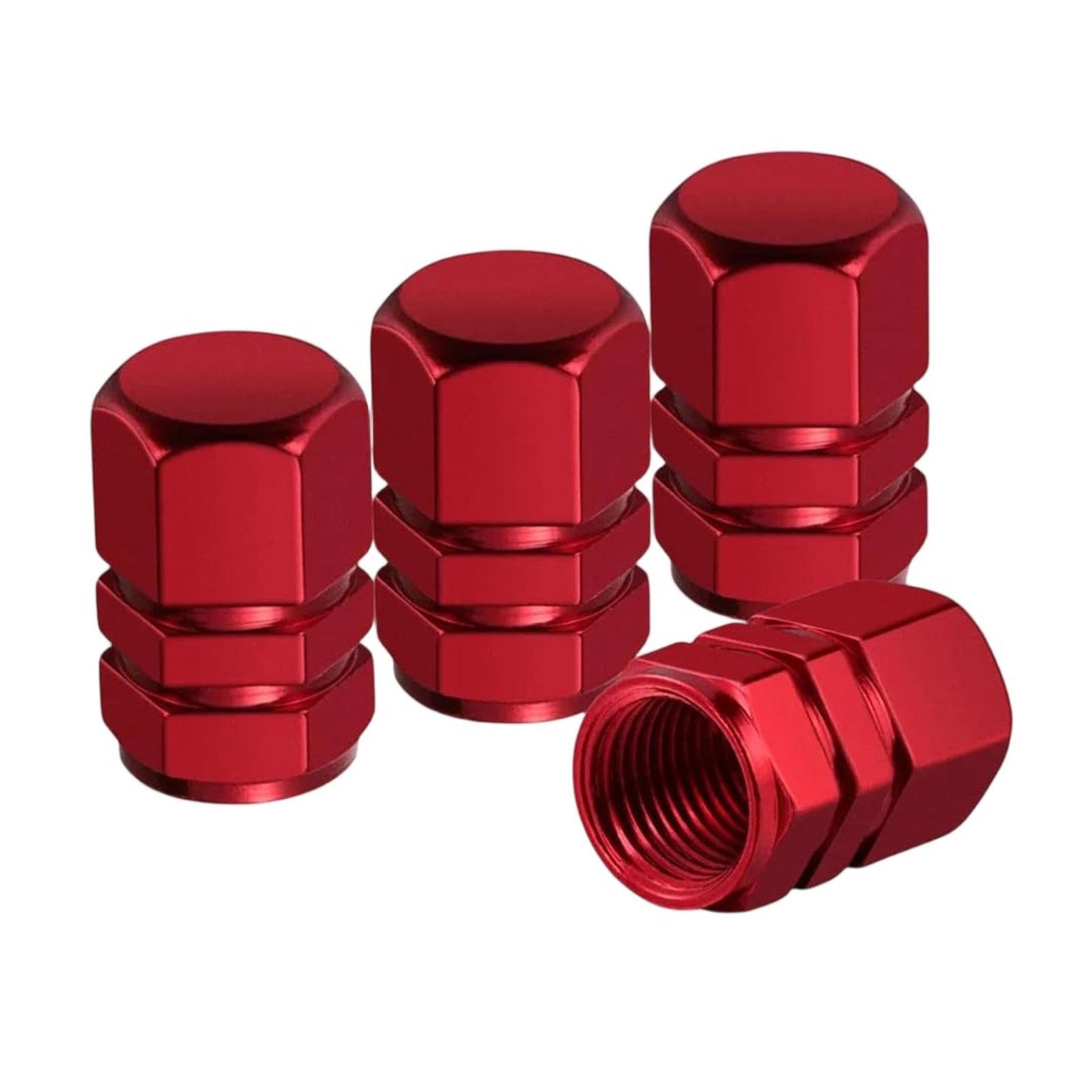 

4 шт. Алюминиевые колпачки на ниппель, Колпачки для шин, -Бесплатный металлический навинчивающийся колпачок, Автомобиль/Грузовик One Size красный