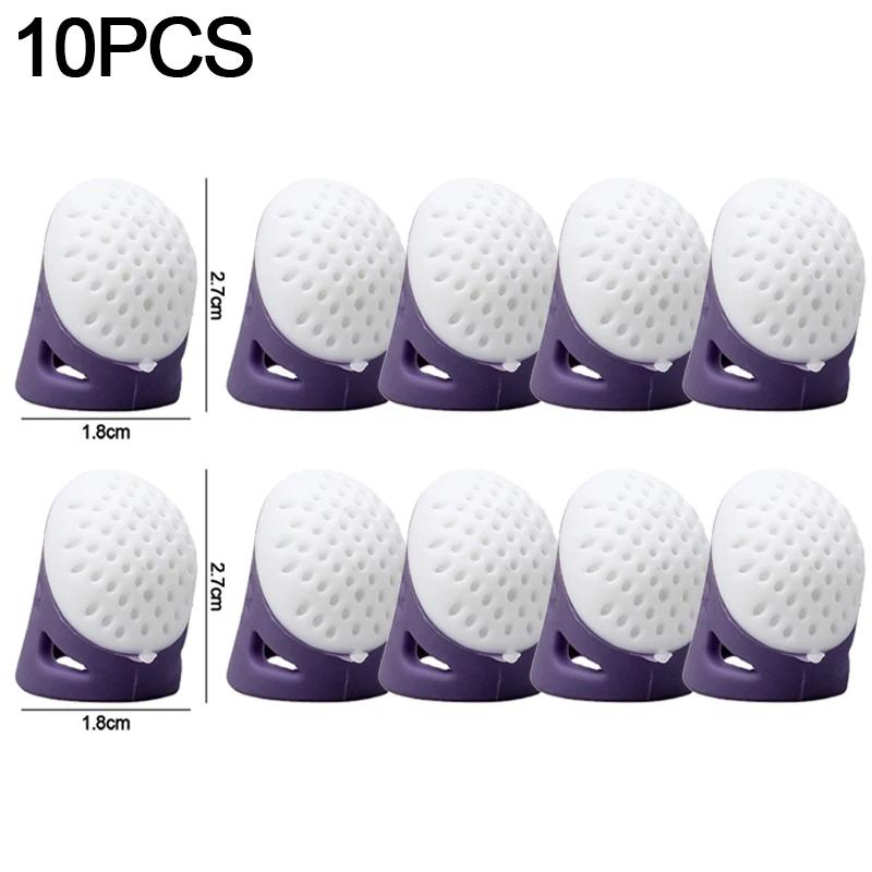 Sewing Thimbles Anti-slip Finger Cover Silicone Sewing Finger Tips Hollowed Protector Sleeve DIY Hand Cross-stitch Sewing Tools