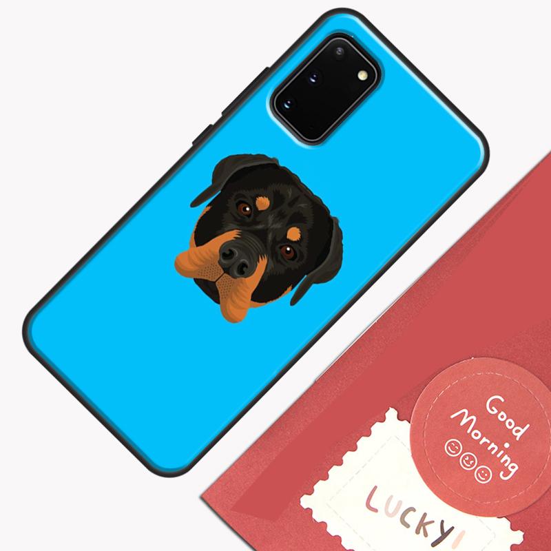 Cute Rottweiler Dog Phone Case For Samsung Galaxy S25 S26 Ultra S20 S21 S22 S23 S24 Plus S9 S10 S25 FE Cover Shell