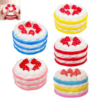 Strawberry Cake Squishy-Toy Slow Rebound Simulated Mousse Stress Relief Toy for Kids
