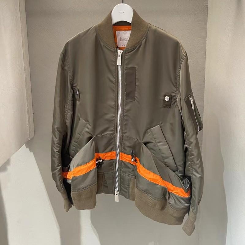 FOG SACAI Early Autumn Unisex Patchwork Color Block Zip Jacket Large