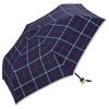World Party Folding with Penn NV (Wpc.) Parasol, Navy, 50cm, Women's, Pouch, Check, Mini, 801-844