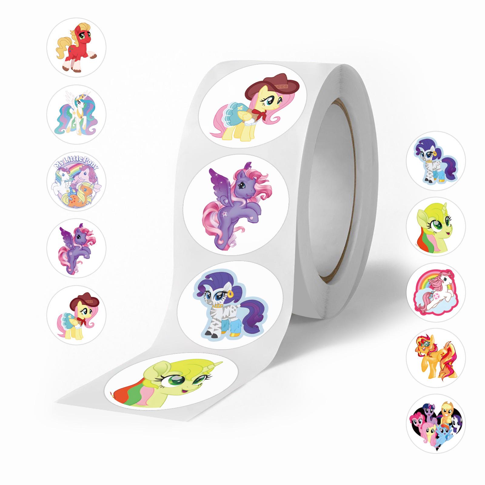 

500 Sheets/Roll My Little Pony Cartoon Stickers: Cute, DIY, Waterproof for Water Bottles & Phones